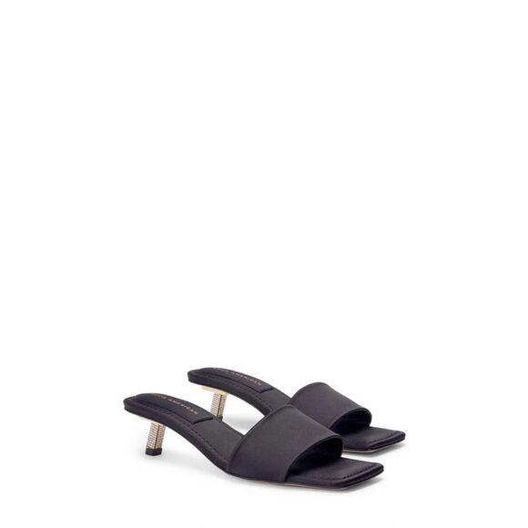 NIB Good American Kickstand Slide Sandal Black Kitten Heels Size 6.5 – $189 MSRP - Picture 1 of 11